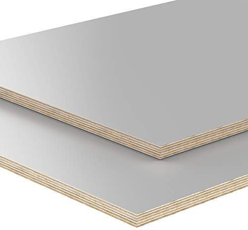 AUPROTEC Tischplatte 18mm grau 700 mm x 400 mm rechteckige Multiplexplatte melaminbeschichtet von 40cm-200cm auswählbar Birken-Sperrholzplatten Massiv Holz Industriequalität Auswahl: 70x40 cm