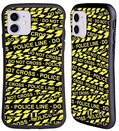 Head Case Designs Schwarzes Polizei Warnband Warnband Hybride Handyhülle Hülle Huelle kompatibel mit Apple iPhone 11