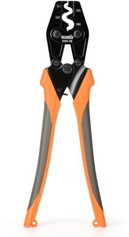 iCrimp IWS-38 Crimpzange, Crimpwerkzeuge für nicht isolierte Kabelschuhe, Krimpzange von 8mm²-38mm² mit Polierter Backe