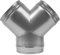 6 to 6 Inch / 150 to 150 mm Y Shape Duct Splitter for Exhaust Fan, Dryer - Galvanized Steel Vent Ducting - 3 Way Duct Hose Connector, Y Shape, Y Joint Metal