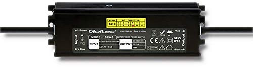 Qoltec Fuente de alimentación LED de impulso, IP67, 60 W, 12 V, 5 A, resistente al agua, fuente de alimentación de tiras LED, módulos, paneles, listones, luces LED, 50946