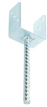 Aqbau® U-Pfostenträger zum einbetonieren U Form 101 mm Betonanker für Holzpfosten Pfostenanker Pfostenschuh einbetonieren U Pfostenträger mit Betonanker Metall feuerverzinkt