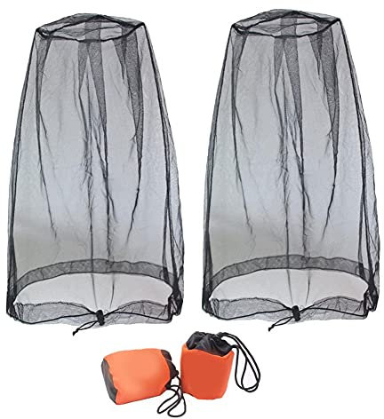 Nicejoy Midge Net Head Cover Head Net Mesh Moshito Gesichtsschutz Netto Insektenabweisende Netz Mit Tasche Schwarz 2 Stücke