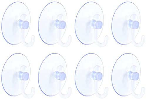 FUYOAL 8 Pcs Suction Hooks, Clear Towel Hooks Window Suckers with Hooks Heavy Duty Max Holding 2 KG for Bathroom Door Kitchen Hanging
