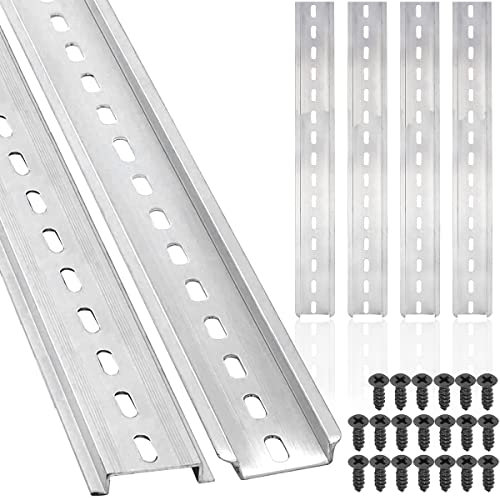 Xiatiaosann Hutschiene Schlitz Aluminium, 6 Stücke DIN-Schiene für Verteilerschrank Schaltschrank einbau, 35mm breit, 7,5mm hoch, lang 300 mm/12 Zoll