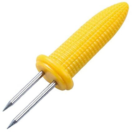Haowul Tapisseurs De Maïs en Acier Inoxydable De 10pcs, Brochettes De Maïs, Maïs, Maïs sur Le Gril, Siège De Maïs Sucré À Double Fourchette, Fourchette Maison