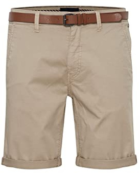 Blend 20715128 Herren Chino Shorts Bermuda Kurze Hose mit Gürtel Chinoshorts mit Stretch Regular Fit, Größe:M, Farbe:Crockery (161104)