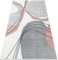 rugsx Tapis Fusion 5868 Tapis Moderne Blanc & Rose foncé avec Design de Lignes – Salle de séjour, Scandinave 140x190 cm