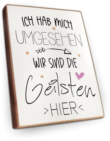 Kühlschrankmagnet mit Spruch - I - Handmade aus Buchenholz - Magnet für Kühlschrank Süß Witzig Lustig - Küchen Kühlschrank Deko 6.5cm x 5cm - Geschenk-Idee (Ich hab Mich umgesehen)