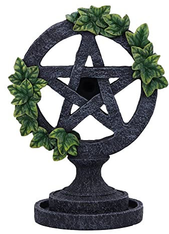 Nemesis Now Räucherstäbchenhalter mit Pentagramm-Rückfluss, 19 cm, Grau