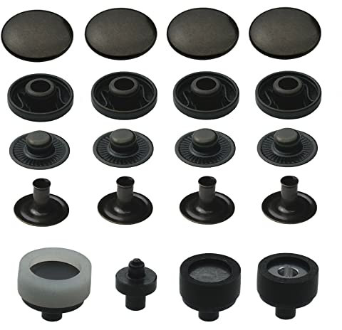 Lot de 50 boutons-pression à ressort S 10 mm, antique, avec outil ISTA TOOLS assorti, compatibles avec pince Prym Vario, boutons en métal inoxydable, fermeture à ressort S