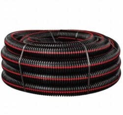 Gaine TPC 75 C - Noire avec liseré rouge - Diamètre 75mm - Rouleau de 25 Mètres - TPC75C25