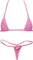 Czizitong Femmes Micro G-String Bikini 2 pièces Coulissant Top String Petit Soutien-Gorge Nouvelle (Rose)