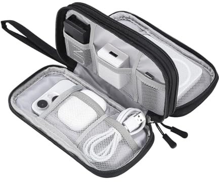 SOBEAU Kabeltasche, Elektronische Tasche Organizer, Kabeltasche Reise für Power Adapter, Kabel, Ladegerät, Powerbank, USB-Stick, Travel Organizer für Handyladekabel Elektronik Zubehör