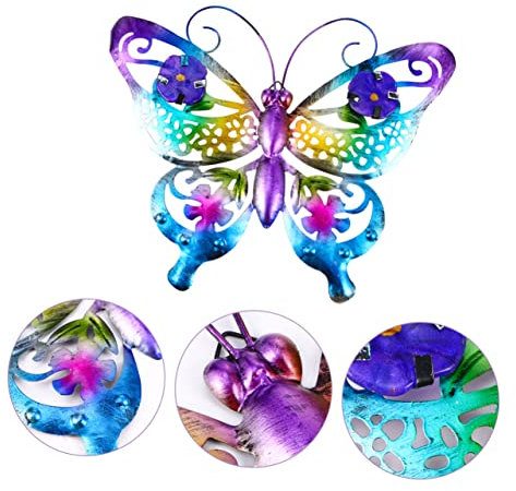 Artibetter Eiserner Schmetterling Metall Tiere Wanddeko Wandschmuck Tiere Metallbild Wand Schmetterling Figuren Metall Wand Skulpturen Schmetterling Gartendeko 3D Eisen Jahrgang Puppe