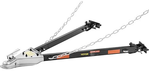 VEVOR Tow Bar, 5500 lbs Towing Capacity with Chains, Powder-Coating Alloy Steel Bumper-Mounted Universal Towing Bar, Coupler Fits 2-Inch Ball Hitch, 39.5-Inch Opening Width, for RV Car Trailer Truck