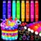 8 Stück Knicklicht Pop Tubes,LED Pop Tubes Fidget Toys,Party Supplies Leuchtstäbe,Knicklichter Armbänder Party Deko Set,Bunt Sensorik Spielzeug Pop Röhren Mitgebsel Kindergeburtstag für Kinder