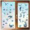 CRASPIRE 8 Sheets Sea Ocean Window Stickers Decals Turtle Whale Seahorse Jellyfish Self-adhesive Peel and Stick Wall Clings PVC Waterproof for Home Bathroom Bedroom Glass Car Living Room