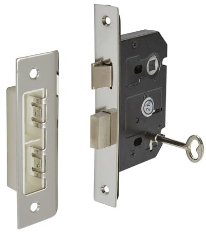 Internal Door Locks 3 Lever Sash Lock Polished Stainless Steel - 63mm / 45mm Backset