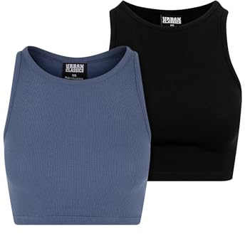 Urban Classics Damen Ladies Cropped Rib Top 2-Pack