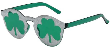 YAMEIZE St. Patrick's Day Grün Four Leaf Irish - Sonnenbrille für Damen Herren 4 Pack Leprechaun Kostüm Grün 4 Paar Brillen Party