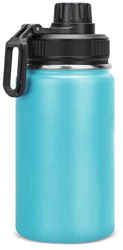 Milifox 350ml Insulated Water Bottle Leakproof,Vacuum Stainless Steel Water Bottles,Dual Use of Hot Cold Drinking Flask Double Wall Insulation,18 Hours Cold and 8 Hours Hot(Sky Blue)