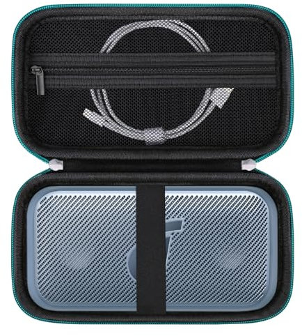 Supmay Hard Carrying Case for Soundcore Motion 300 Wireless Hi-Res Portable Speaker, Bluetooth Speaker Protection Case with Zipper Mesh Pocket for Charging Cable and Other Accessories, Green