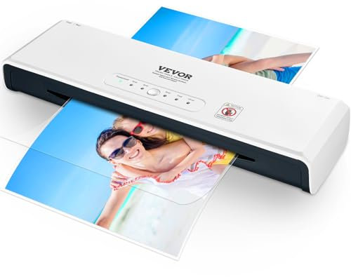 VEVOR Plastifieuse Largeur Maximale 330 mm Machine à Plastifier à Chaud et à Froid Épaisseur Réglable Préchauffage Rapide 4 Rouleaux Plastifieuse Thermique pour Photos Documents Cartes d'Identités