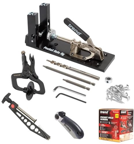 Trend Ultimate Pocket Hole Joinery Kit, Includes Pocket Hole Jig, Alignment Clamp, Flush Saw & Pocket Hole Screws, PH/JIG/SET1