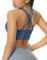 icyzone Damen Sport BH Starker Halt Gepolstert Training Yoga Top Fitness Gym BH (S, Pitch Blue)