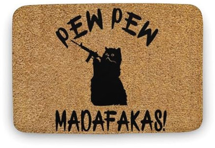 KOPUTE Pew Pew Madafakas Lustige Kokosfaser-Matte, Kokosfaser, Willkommensmatte, Zitat-Fußmatte, lustige Fußmatte, Heimdekoration, Willkommensmatte, Innen-Fußmatte, Vorder- und Hintertürmatte, 40 x 60