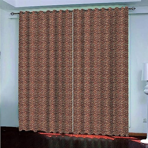 3D Schattierung Vorhänge - Leopard Einfarbig Gardinenschal Vorhang Für Wohnzimmer Schlafzimmer Schlaufenschal Isolierung Lärmminderung Mädchen Raumd