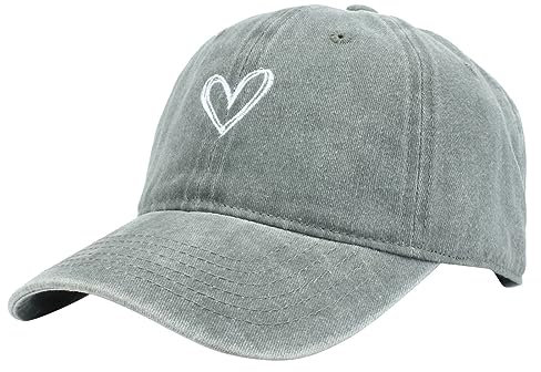 Baseballkappe Baseboard Basecap Damen Retro Kappe Vintage Baseball Cap Unisex Herzform Bestickung Outdoor Reise Sports Golfkappe Verstellbar Sonnenkappe