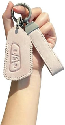 Coque Clé De Voiture pour Seat Leon FR MK4 Porte-clés Cupra Car Key Case Cover Leather Shell Keychain pour pour Golf 8 MK8 ID-4 ID-6 pour pour Octavia A8 Boitier de Clef(Color:F-Pink)