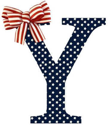 Geteawily Patriotic Welcome Door Hanger, Independence Day Door Hanger | Independence Day Wooden Door Hanger | Door Sign with Initial Letter of Independence Day