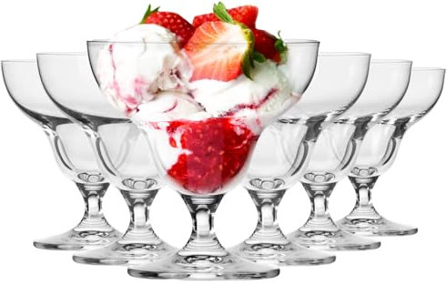 Krosno set de 6 coupes à glace | 340 ml | Coupe à dessert | Collection Avant-Garde | Idéal pour la maison, les restaurants et les fêtes | Lavable au lave-vaisselle