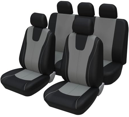 NICONC Autositzbezüge für *VW-Golf v/VW-touran/VW-Golf iv/VW-Polo Universal Autositzbezug 5-teiliges Set, grau