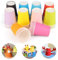 50 Stück Bunte Pappbecher zum Selbermachen Partybecher Paper Cups Mehrfarbig Papierbecher 250 ML Multicolor Partybecher Papbecher Becher Pappe Party Pappbecher Bunt für Hochzeit DIY Picknick Party