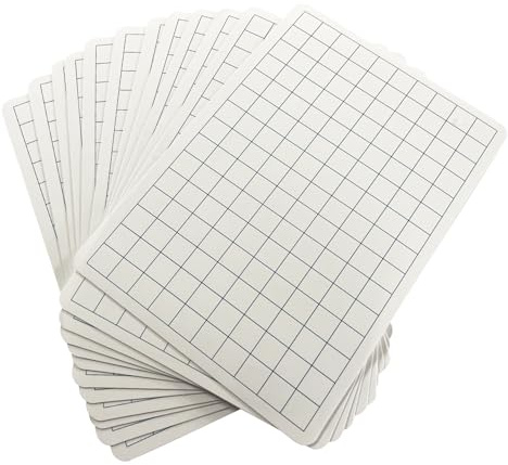 Pack of 12 Square Grid A4 Drywipe Whiteboards