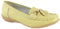 Jo & Joe Mocasines planos de cuero para mujer, informales, cómodos, deslizantes, con tacón de cuña baja, zapatos de trabajo, verde lima, 37 EU