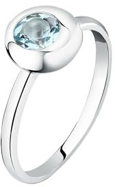 Morellato Damenring aus recyceltem 925‰-Silber mit Blauem Stein, TESORI ETERNI-Kollektion, Valentinstag