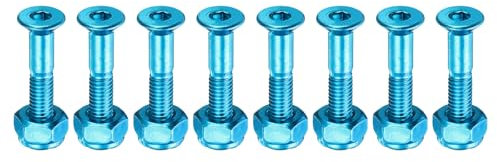 PATIKIL 1 Tornillo de Hardware para Skateboard, Juego de 8 Tornillos y Tuercas de Montaje de Camión de Acero al Carbono para Skateboard Cruiser, Azul