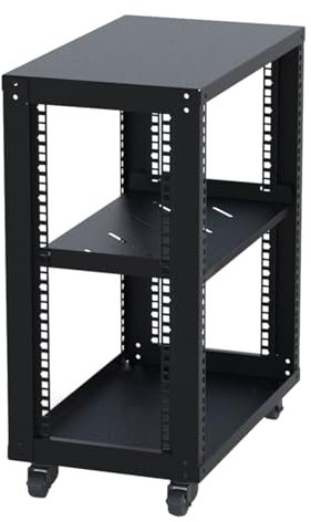 YHWKGZ Audio Rack Hi Fi Regal, Verstellbarer Hi Fi Rack mit Regalen, Stereo-Phonoschrank aus kaltgewalztem Stahl, Geeignet for Zuhause/Büro/Kino/Verstärker/Player(20x14.9/51x37.9cm)