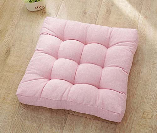Galettes de chaise rondes/carrées épaisses en coton doux pour salle à manger, bureau, salon, rose, 45 x 45 A
