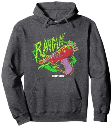 Call Of Duty Raygun Zombie Green Neon Big Chest Retro Logo Pullover Hoodie