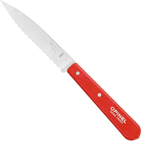 Opinel - Couteau cranté à tomates 10 CM manche bois rouge N°113 - OPINEL