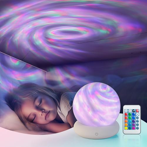 Ciskotu Veilleuse Enfant Projecteur Ciel Étoile 16 Couleurs, Lampe de Chevet avec Télécommande et Fonction Variateur, Veilleuse Rechargeable Projecteur LED pour Chambre Bébé