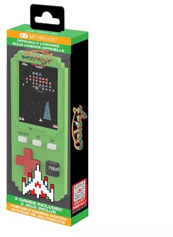 Galaga Pixel Player: Offiziell Lizenziertes Galaga-Videospiel, tragbare Schlüsselanhänger-Arcade, Spiele für Kinder und Erwachsene