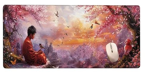 Mouse Pad 1500x800x3mm Zen Gaming Mouse Pad Plant Mouse Mat,Extended Non-Slip Desk Mat,Waterproof Keyboard Mat,Textured Wear Resistant,Improves Speed And Precision for Office & Home Gifts LX-558