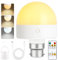 Psatfito Rechargeable Light Bulb with Timer and Remote, Dimmable Battery Light Bulbs with Magnetic Base, B22 Detachable Charging LED Bulb, Non Hardwired Lamps with 3 Color Temperatures